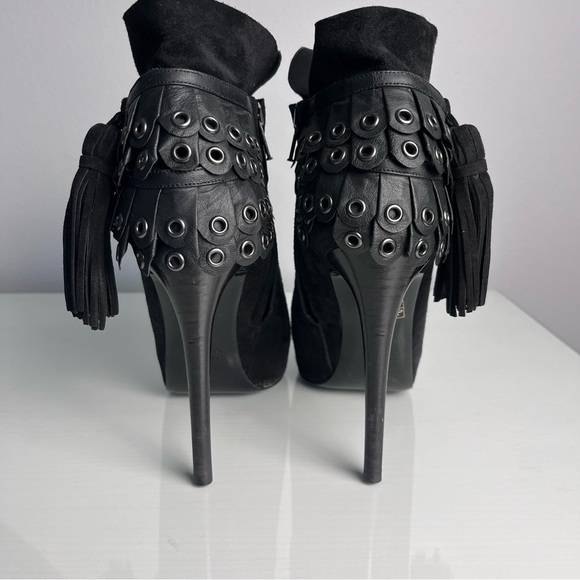 3.1 Philip Lim Womens Black Suede Leather Fringe Tassel Booties Size 35 US 4.5 - Picture 5 of 16